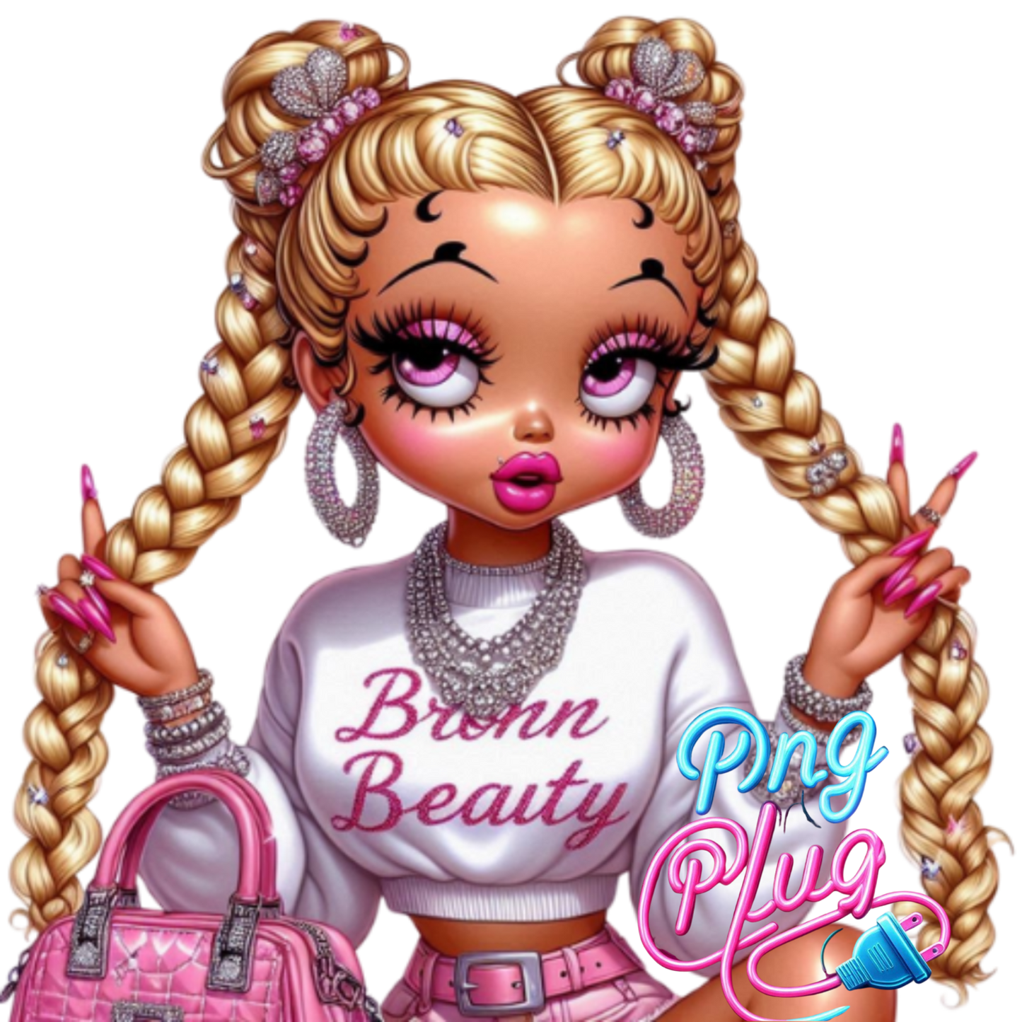 Betty Boop African American Diva PNG Bundle  - Instant Digital Download