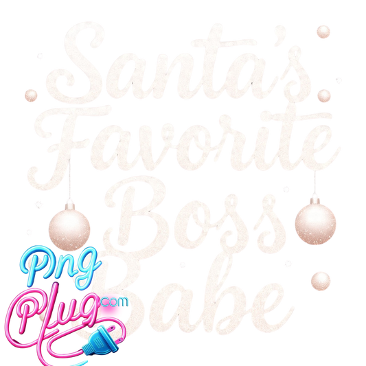 Santa’s Favorite Boss Babe PNG Bundle | Festive Christmas Ornaments, Glitter Fonts & Holiday Graphics - Instant Digital Download