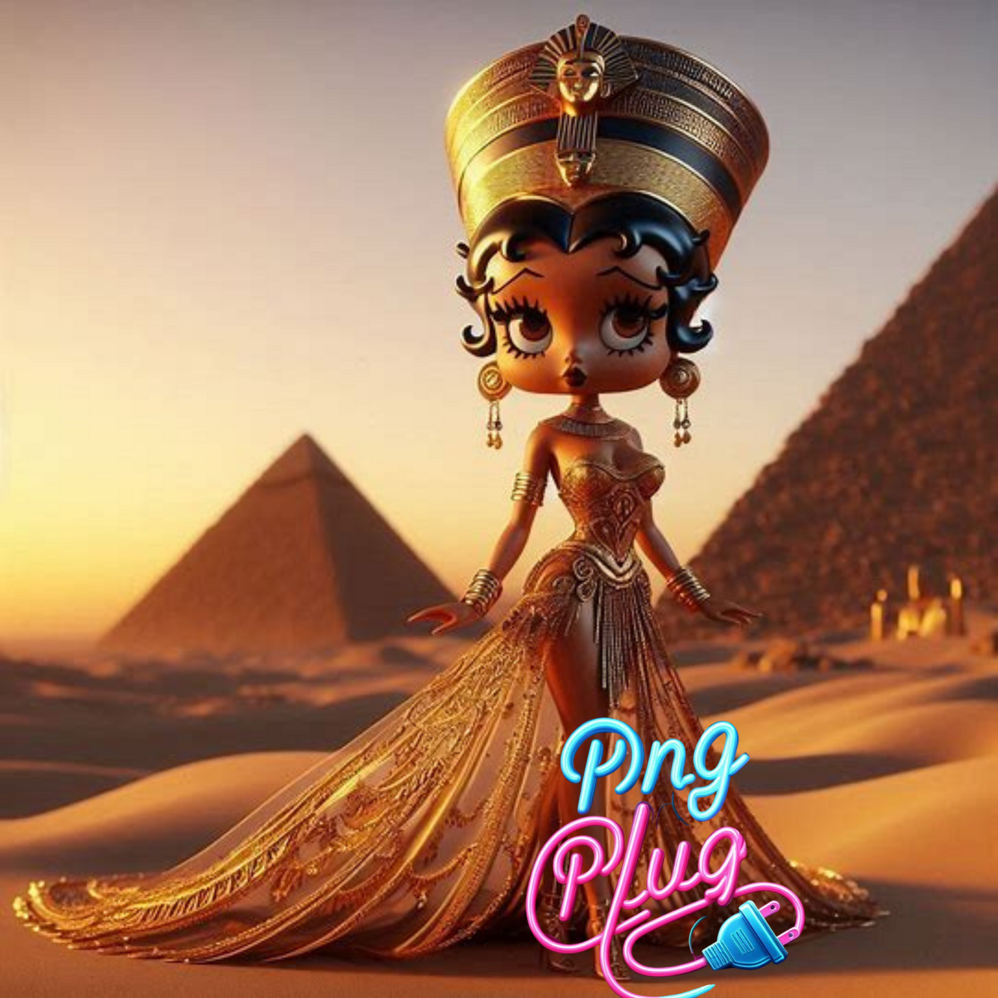 Regal Roots Afro-Egyptian Goddess 4 PNG Bundle  Images - Instant Digital Download